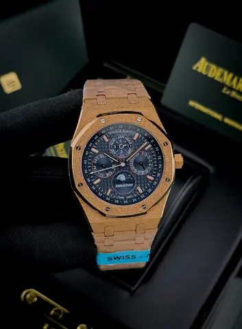 Audemars Piguet Royal Oak Perpetual Calendar frosted rose gold super clone watch