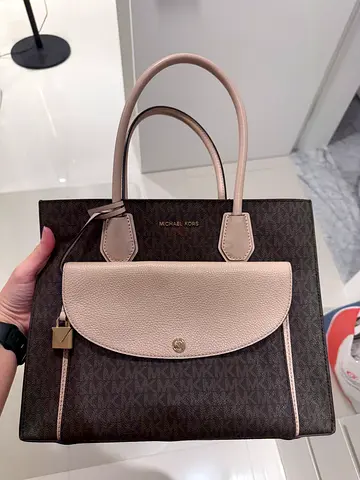 Michael Kors Mercer Large Tote Bag - Brown / Soft Pink