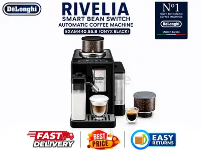De'Longhi Rivelia Auto Coffee Machine EXAM440.55.B - Excellent Condition, FREE DELIVERY, WARRANTY