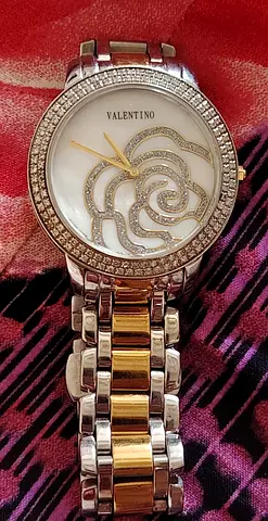 Valentino women's two-tone crystal bezel wristwatch - good working condition