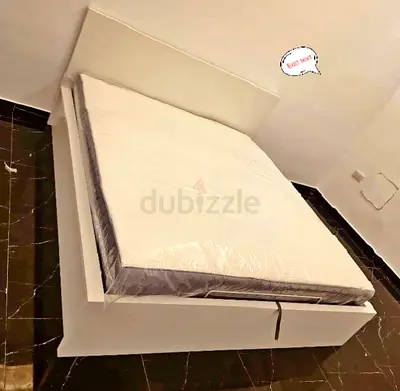Ikea hydraulic queen size bed frame with storage inside full bed and with Ikea pocket sprung  mattre