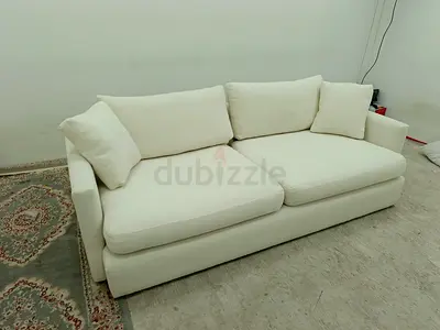 Crate and Barrel Lounge Deep white color sofa