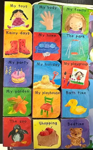 Set of 16 Children's Board Books - First Words/Themes (16 small HARD BOARDbooks)