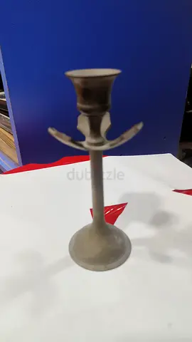 Antique brass candle holder 16cm height