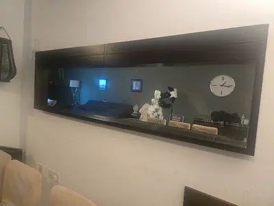 Wall glass/wooden frame