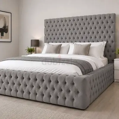 Gray colour 200*200 super king size tufted bed available