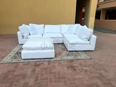 The loom collection amelia feather 🪶 filled modular sofa with footstool