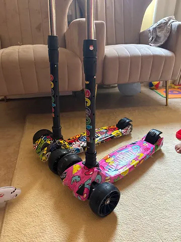 Pair of Kids 3 Wheel Scooters