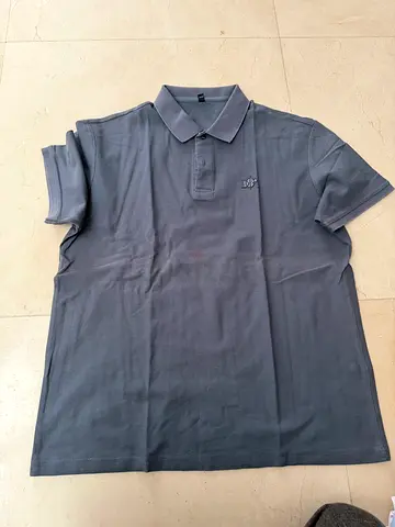 Men's Grey Polo Shirt - Casual Short Sleeve, Size xxl , dior, co py