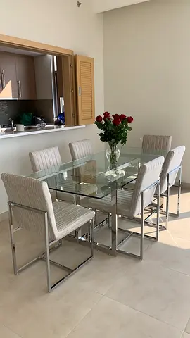 Glass dining table and chairs for sale
