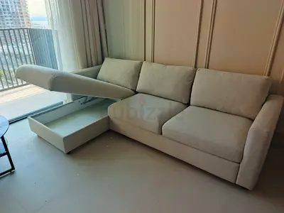 Ikea vimle beige color lshape sofabed with storage