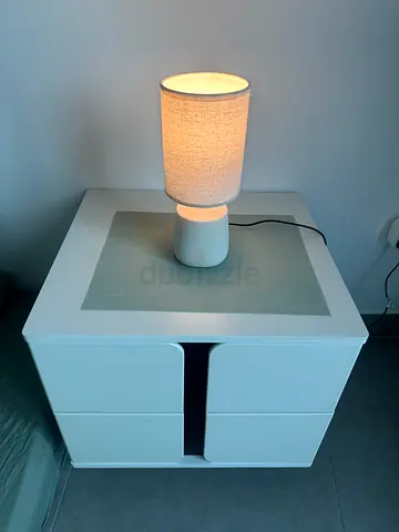 A pair of White bedside tables dubai move out sale