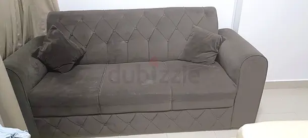 Three seater Fabric Sofa Brown color for sale