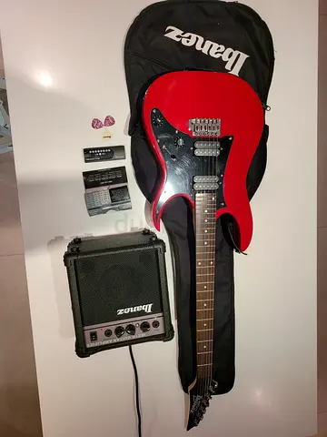 Ibanez Red Electric Guitar with Gig Bag and Amp