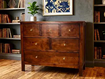 Pottery Barn Solid Wood 5-Drawer Dresser / Chest - Dark Walnut Finish