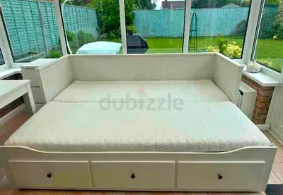 IKEA Hamnes day bed with 2 mattress and 3store