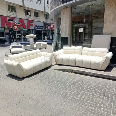 Modern Cream Fabric Sofa Set