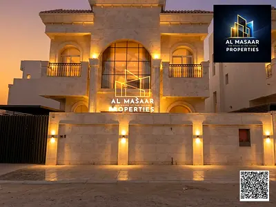 Classic design villa with stone facade (ground floor + first floor + roof) in Al-Haliyo, 5 master bedro.oms. Price includes registration and ownership