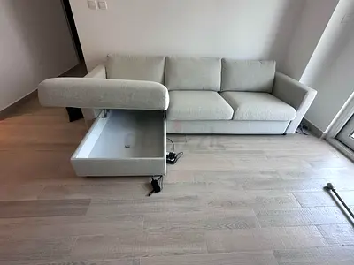 Gunnared beige L shape sofa bed