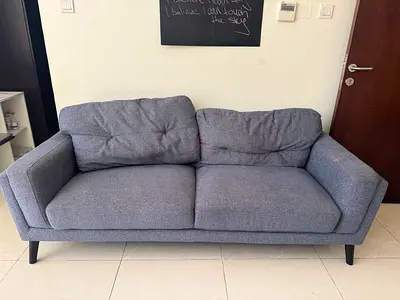 Grey 3-seater Fabric Sofa in Good Condition