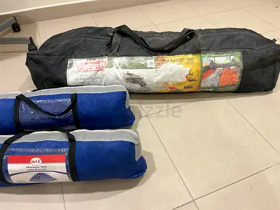 Coleman 6-person Camping Tent + 2 x 4-person Tents - Used, Complete Bags