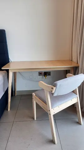 Light wood study desk with a chair set - good condition