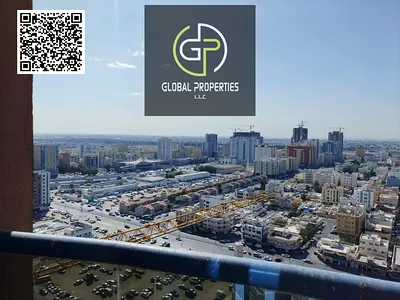 استوديو واسع للإيجار في عجمان | مع موقف سيارات وشرفة كبيرة | جاهز للسكن