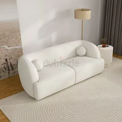 Modern Curved 3-Seater Bouclé Sofa - Cream