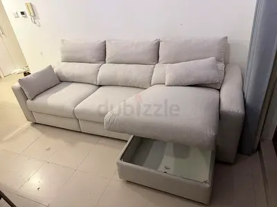 IKEA Esklstuna L Shape Sofa Bed Beige