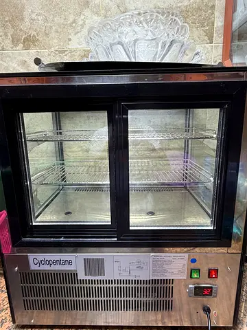 Small Commercial Glass Door Display Refrigerator / Cooler - Stainless Steel in excellent condition