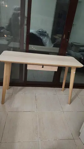 Light Wood Console Table with Single Drawer - Minimalist Design