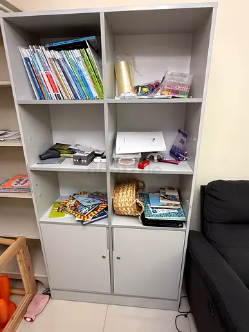 8-Cube Shelf Unit in Light Grey - Good Condition