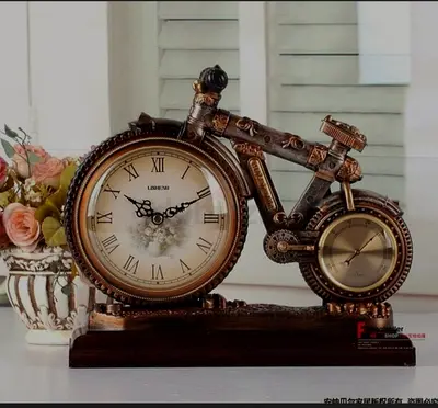 Decorative vintage-style tabletop clock set with multiple dials