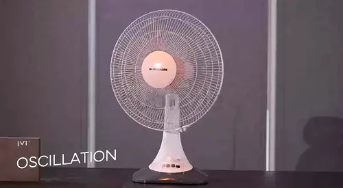 Used Desk/Table Fan - Oscillating, White, Compact