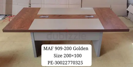 Wooden Conference Table 200x100 cm — Good Condition