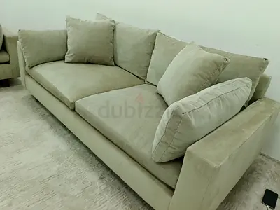 West elm velvet gray two pieces sofa