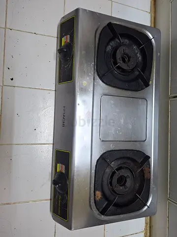 Hitachi 2-Burner Gas Stove - Used Stainless Steel Cooktop
