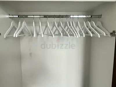 Set of 12 White Wooden Clothes Hangers - Good Condition