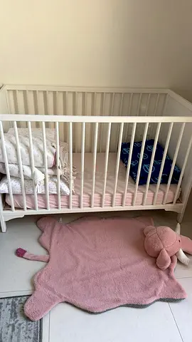 Baby cot ikea together with matress, matress protector, 5 bed sheets, 2 cot pumpers .. all for 350