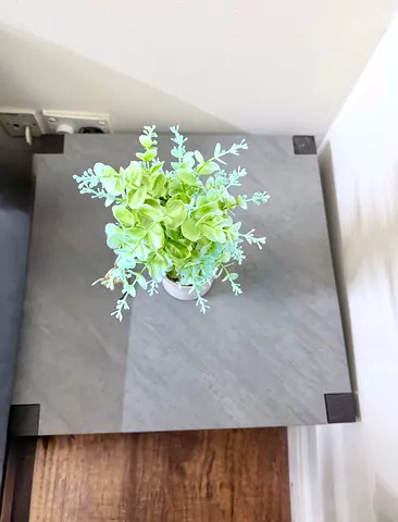 Square Side Table with Stone-Effect Top (Used)