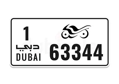 Dubai motorcycle number code 1-63344