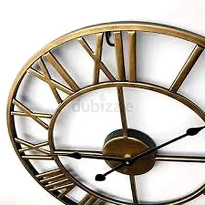 Large Bronze Wall Clock with Roman Numerals