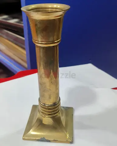 Antique brass candle holder 16cm height