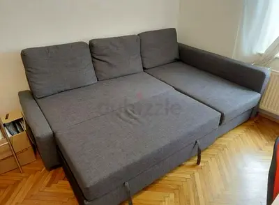 Gray 3-seater Sofa Bed with Chaise - Good Condition