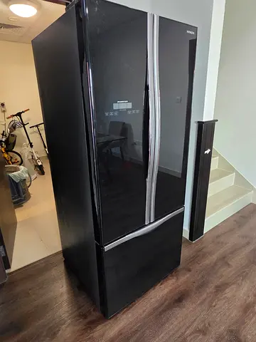 Hitachi Black French Door Refrigerator - Good Condition