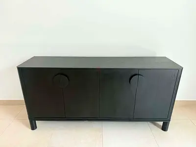 Black Wooden Sideboard / Storage Cabinet - Minimalist Design