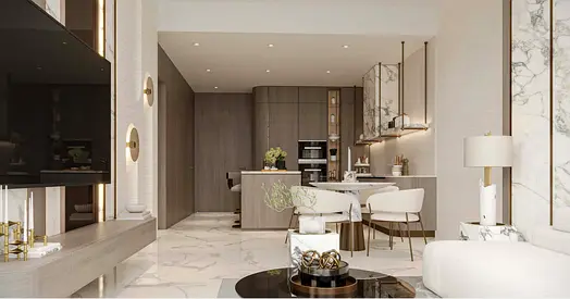 Luxury apartments close Marina / partial sea and skyline view