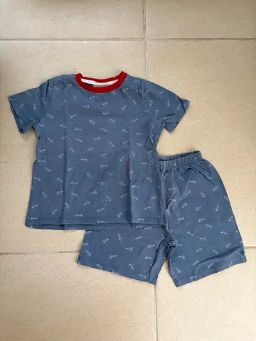 The Little White Company Boys Pyjamas Blue Paper Planes