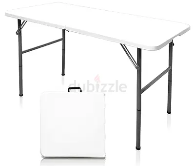 Foldable Portable Plastic Picnic/Utility Table with Carry Handle