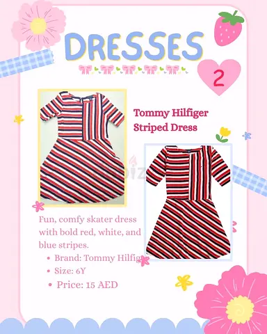 Tommy Hilfiger Red/White/Blue Striped Skater Dress - Size 6Y (Price varies–negotiable)